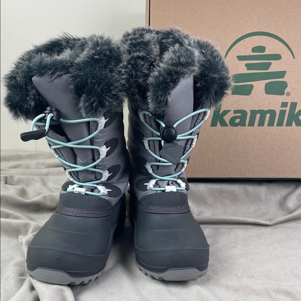 Kamik Snowangel Boots Charcoal Faux Fur